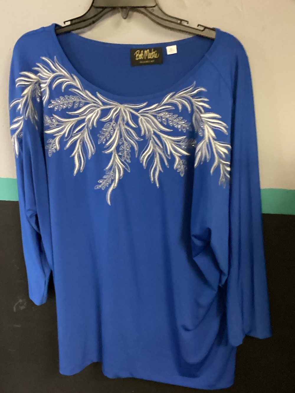 Bob Mackie Royal Blue Embellished Tunic Top